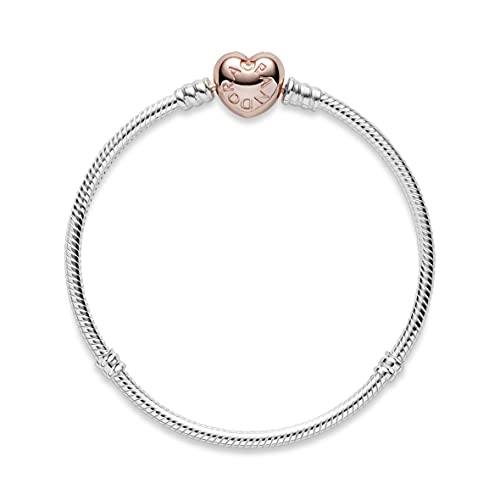 Bracelet Pandora en argent avec fermoir en forme de cœur rose Pandora