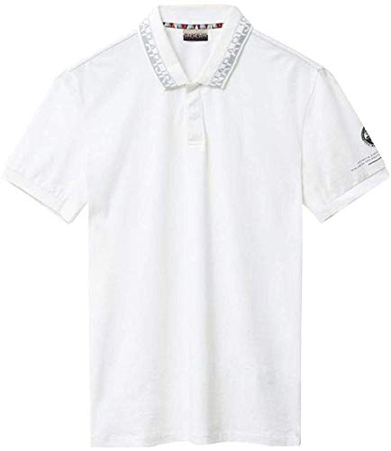 Napapijri Unisex Napapijri Herren Poloshirt Kurzarm Weiss (10) L T-Shirt