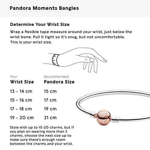 Pandora Silver Bangle With Pandora Rose Clasp