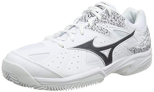 Mizuno Chaussures de tennis unisexes Break Shot 2 Cc, blanc (Wht/Black/Wht 08), taille 45 EU