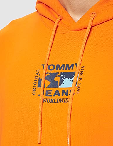 Tommy Jeans Unisex Tjm Sweat à Capuche Imprimé Globe Abstrait.