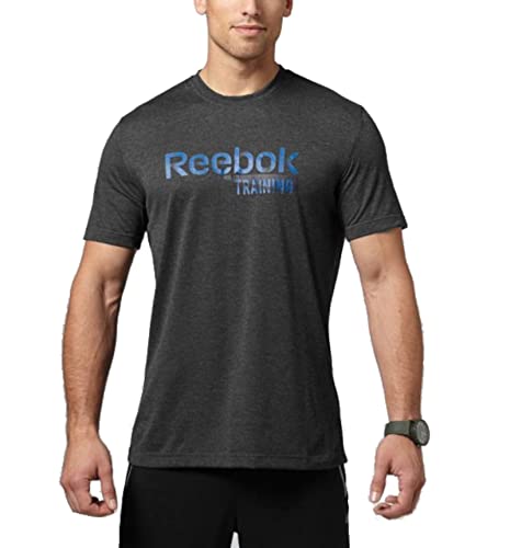 Reebok Unisex Reebok Herren Kurzärmliges Shirt Sport Essentials Graphic, Dark Grey Heather, M T-Shir