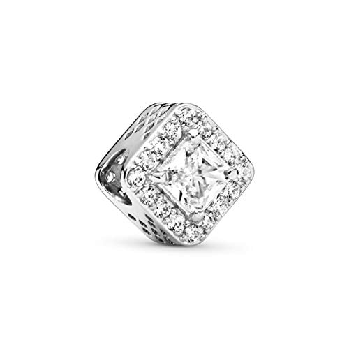 Pandora Unisex Silver Charm With Clear Cubic Zirconia