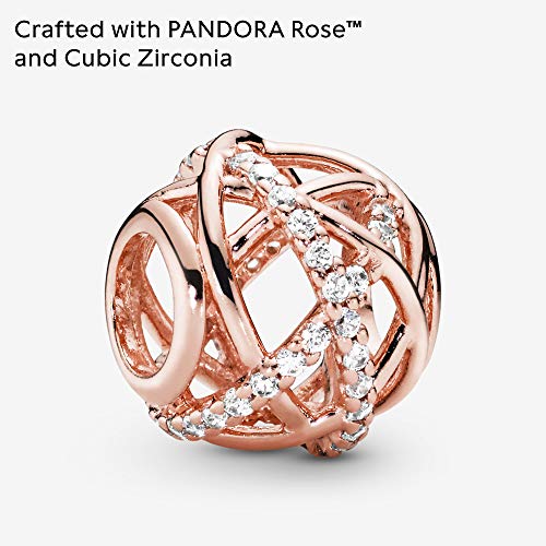 Pandora Unisex Breloque de Rose Abstraite Ajourée